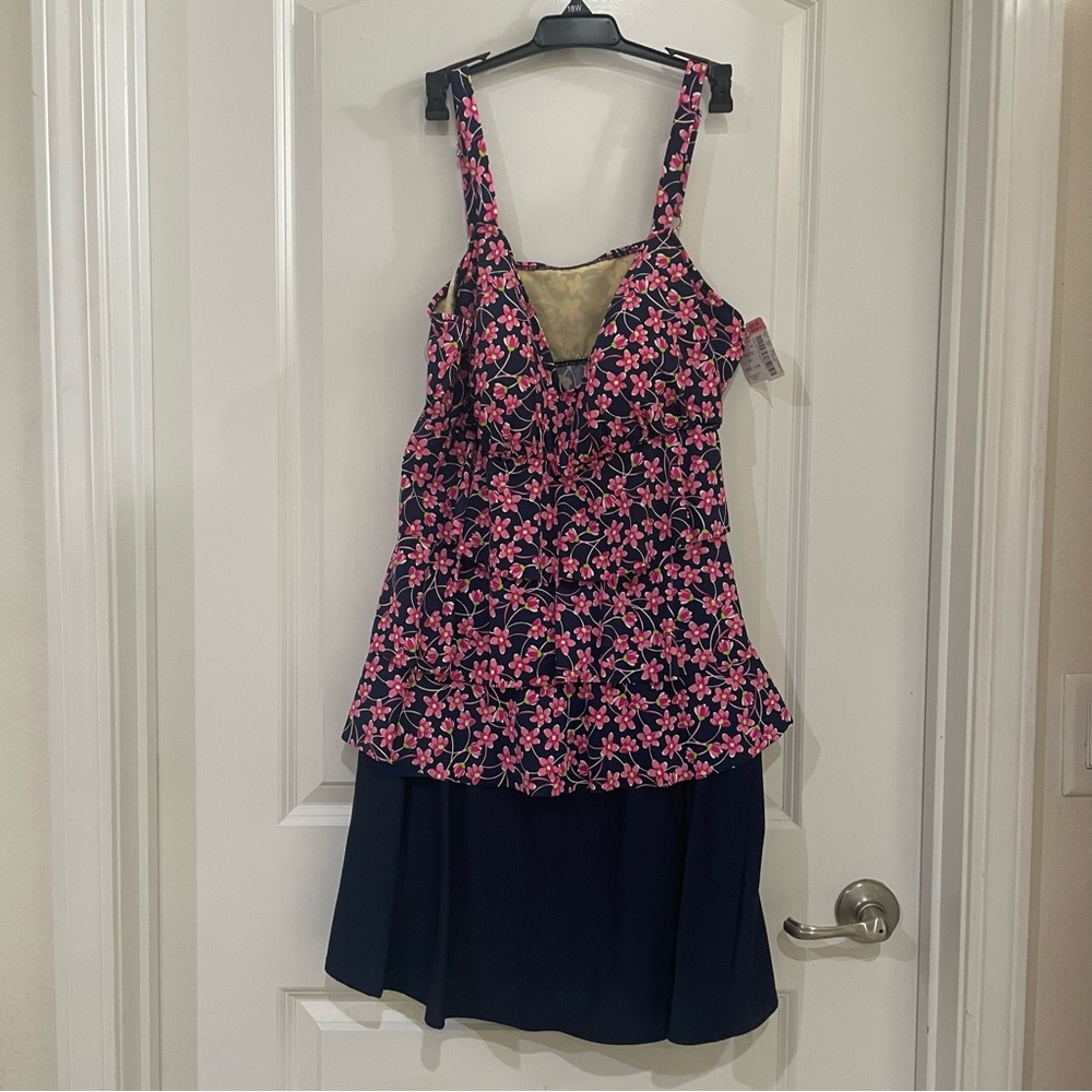 NWT‎ Shape Solver Spring Harmony floral 2 pc bathing suit skirt bottom size 18W